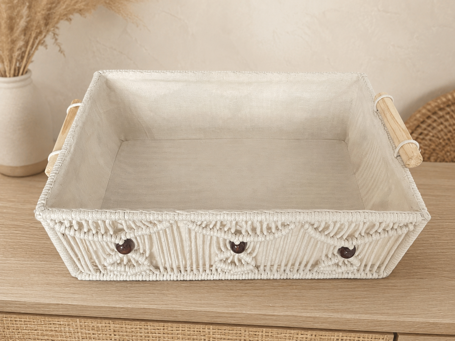 Handmade Macramé Atelier Basket - Image 2