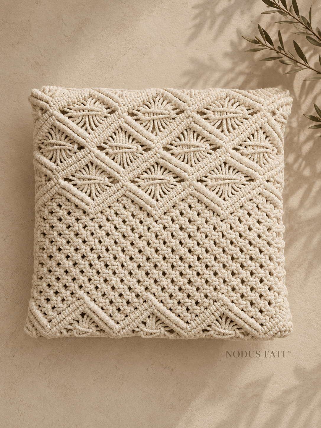Macramé cushion cover