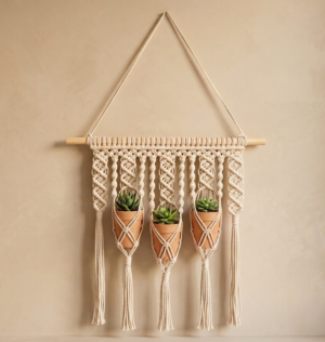 Trinity Bloom Macramé Wall Plant Hanger